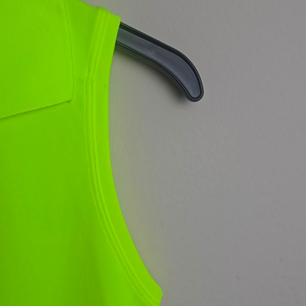 Wonen's Nike Neon Yellow Sleeveless Polo Tank Top - Picture 6 of 7